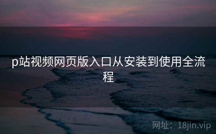 p站视频网页版入口从安装到使用全流程