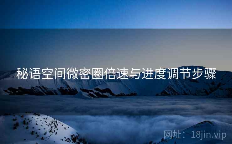秘语空间微密圈倍速与进度调节步骤
