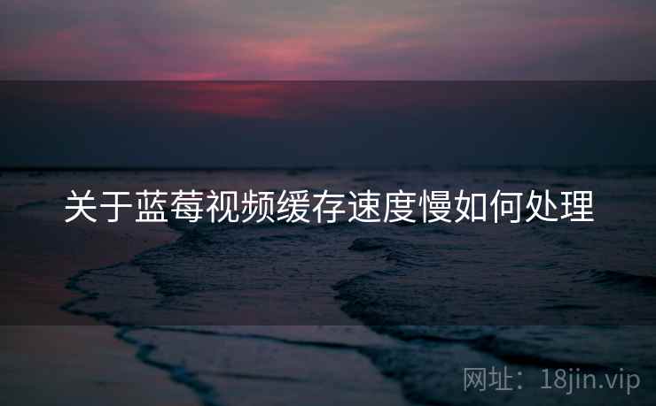 关于蓝莓视频缓存速度慢如何处理