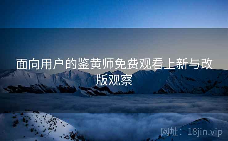 面向用户的鉴黄师免费观看上新与改版观察
