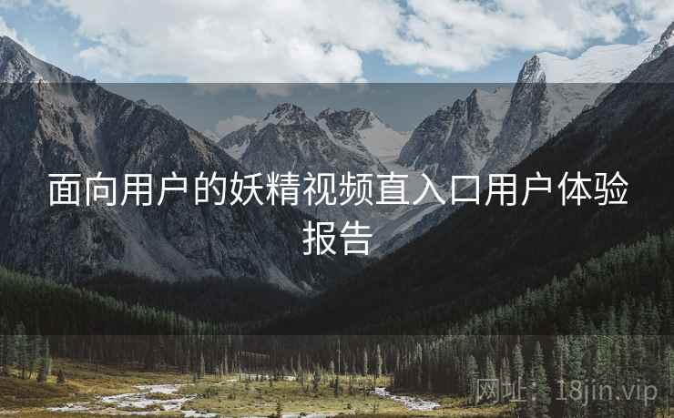 面向用户的妖精视频直入口用户体验报告